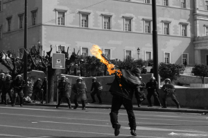 riots, Colorized Photos, Police, Molotov
