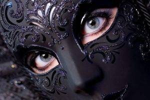 blue Eyes, Black, Venetian Masks