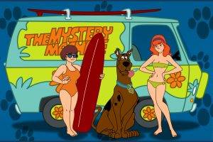The Mystery Machine, Scooby Doo, Velma Dinkley, Daphne Blake