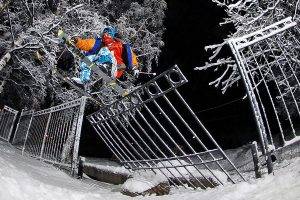 fence, Skis