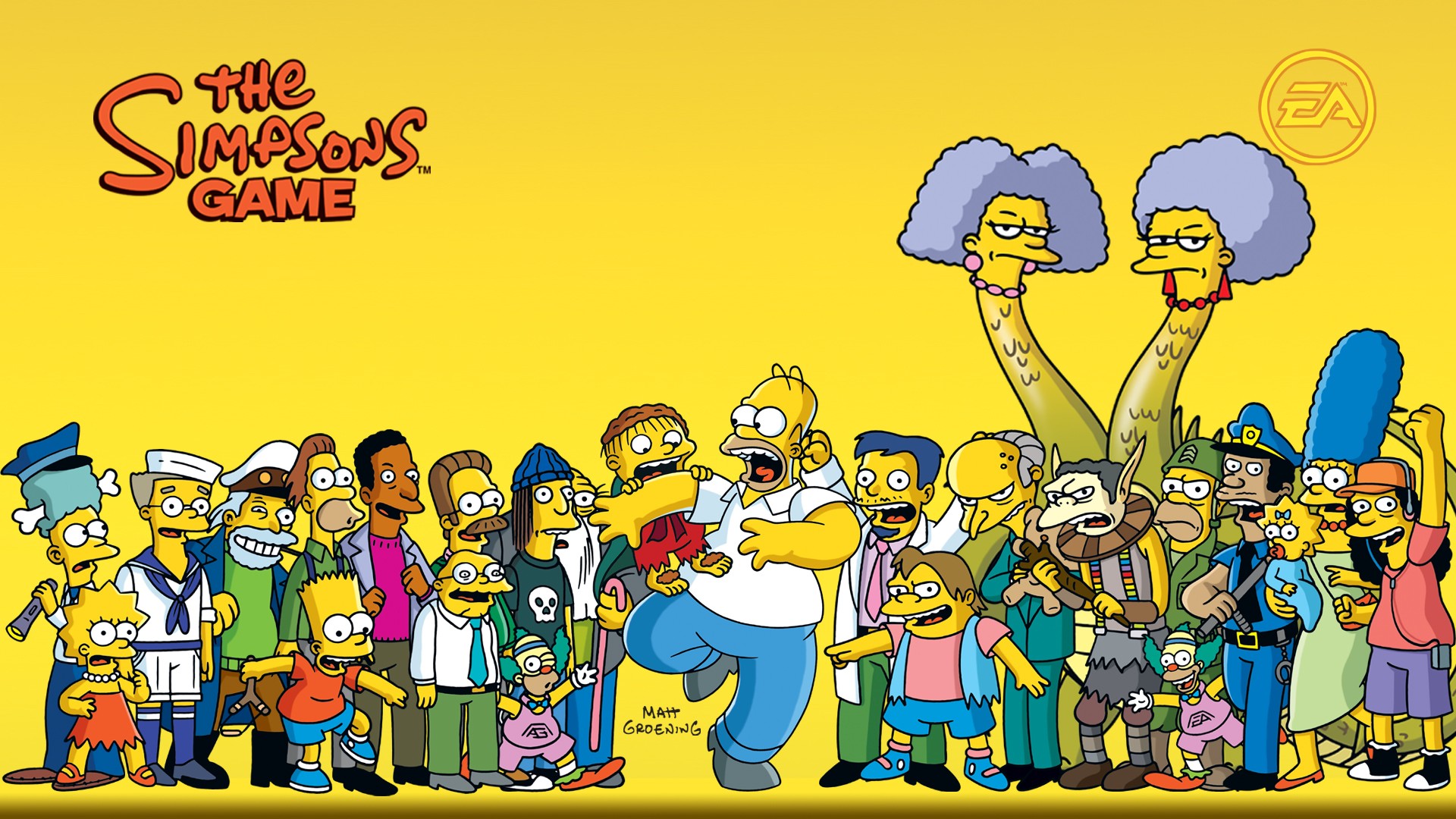 The Simpsons, Homer Simpson, Montgomery Burns, Sideshow Bob, Lisa Simpson, Bart Simpson, Moe Sislag, Maggie Simpson, Marge Simpson, Selma Bouvier Wallpaper