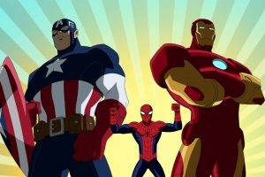 Captain America, Iron Man, Spider Man