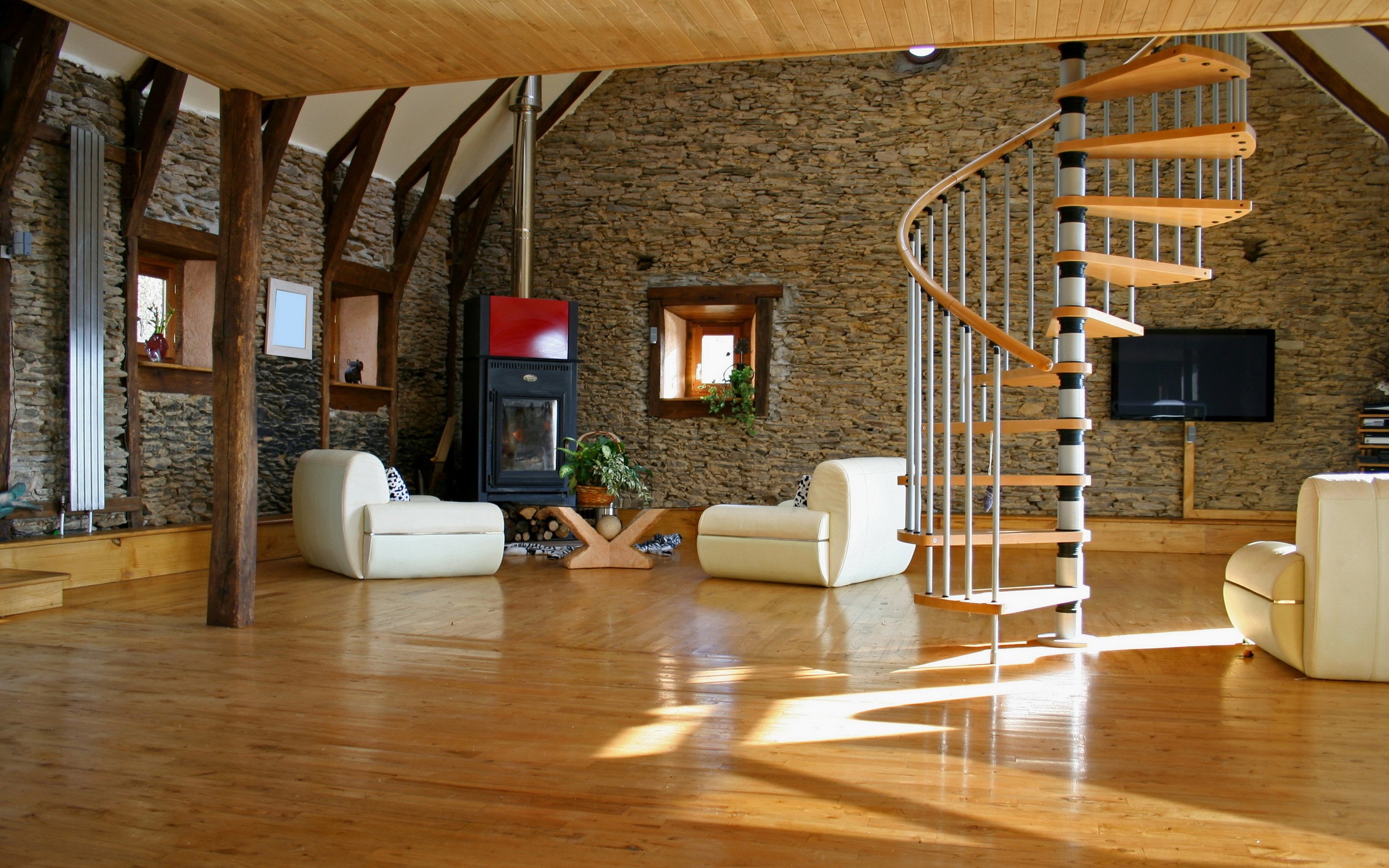 stairs, Interior Design, Wooden Surface Wallpaper