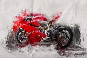 Ducati, Red, Paper, Brush