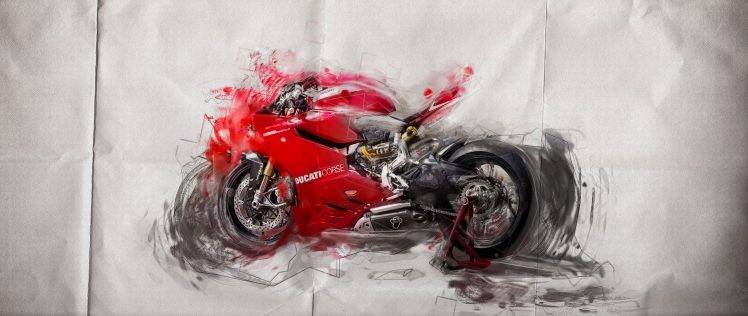 Ducati, Red, Paper, Brush HD Wallpaper Desktop Background