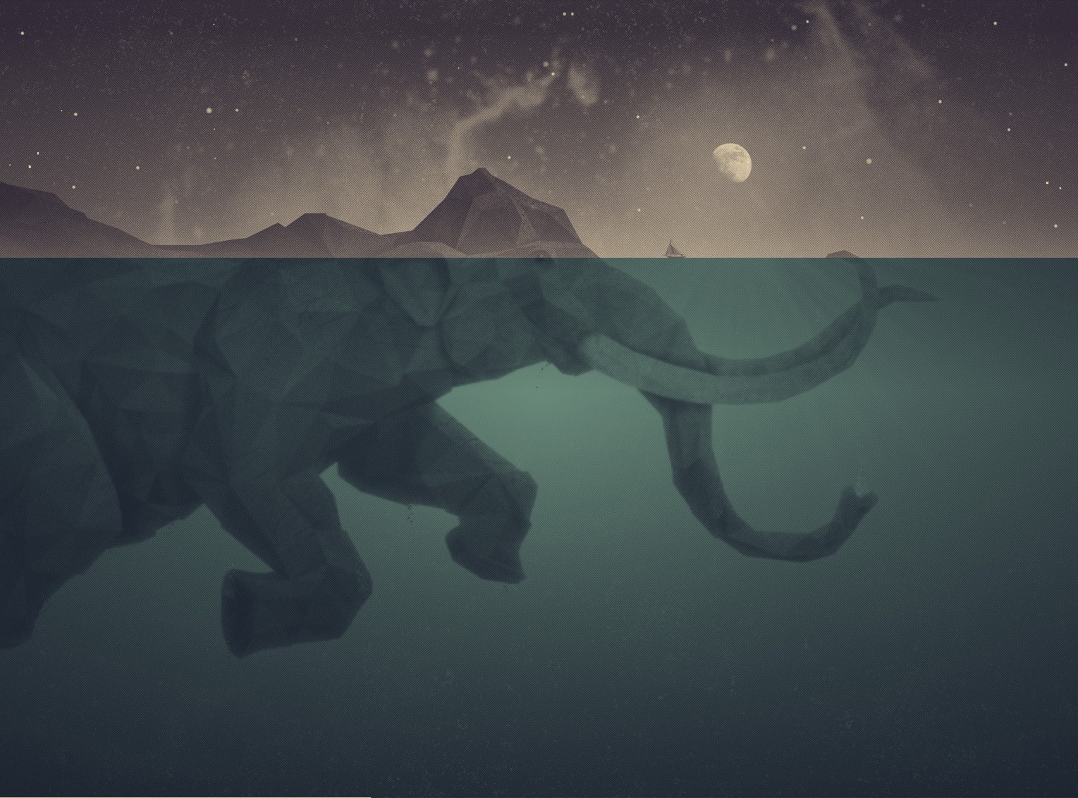 elephants, Water, Artwork Wallpaper