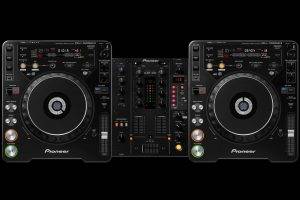 DJ, Mixing Consoles, Turntables, Black