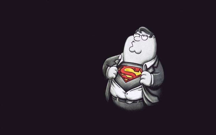 minimalism, Artwork, Superhero, Peter Griffin, Gray, Family Guy HD Wallpaper Desktop Background