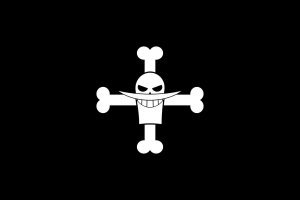 Marco, Whitebeard, Flag, Jolly Roger, Dark, Black Background, Simple, One Piece