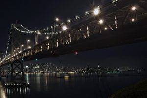 night, Lights, Architecture, Bridge, Bay Bridge