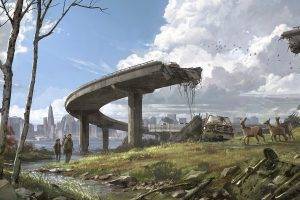 artwork, Apocalyptic, The Last Of Us, Ruin, Deer, Desolation