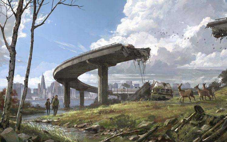 artwork, Apocalyptic, The Last Of Us, Ruin, Deer, Desolation HD Wallpaper Desktop Background