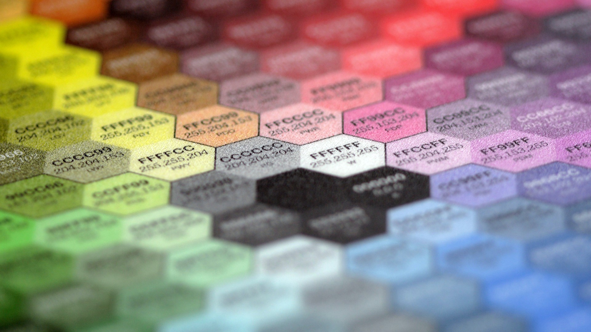 colorful, Hexadecimal, Hexagon, Blurred, Color Codes Wallpaper