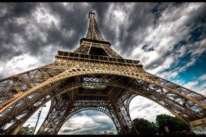 Eiffel Tower, Clouds, Paris, HDR