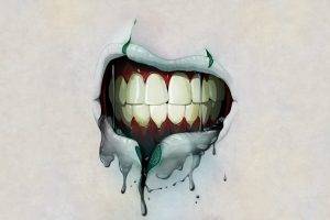 artwork, Mouths, Teeth, Joker, Green, Smirk