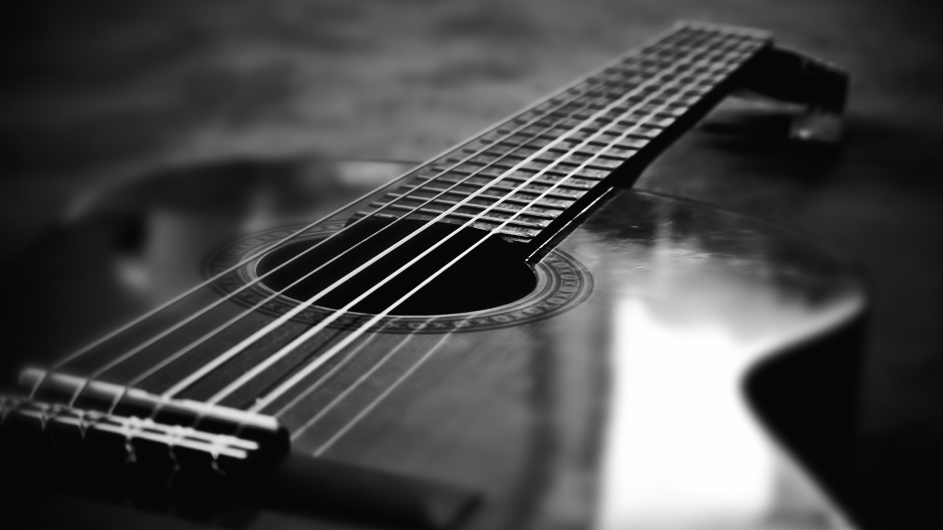 guitar, Monochrome, Music Wallpaper