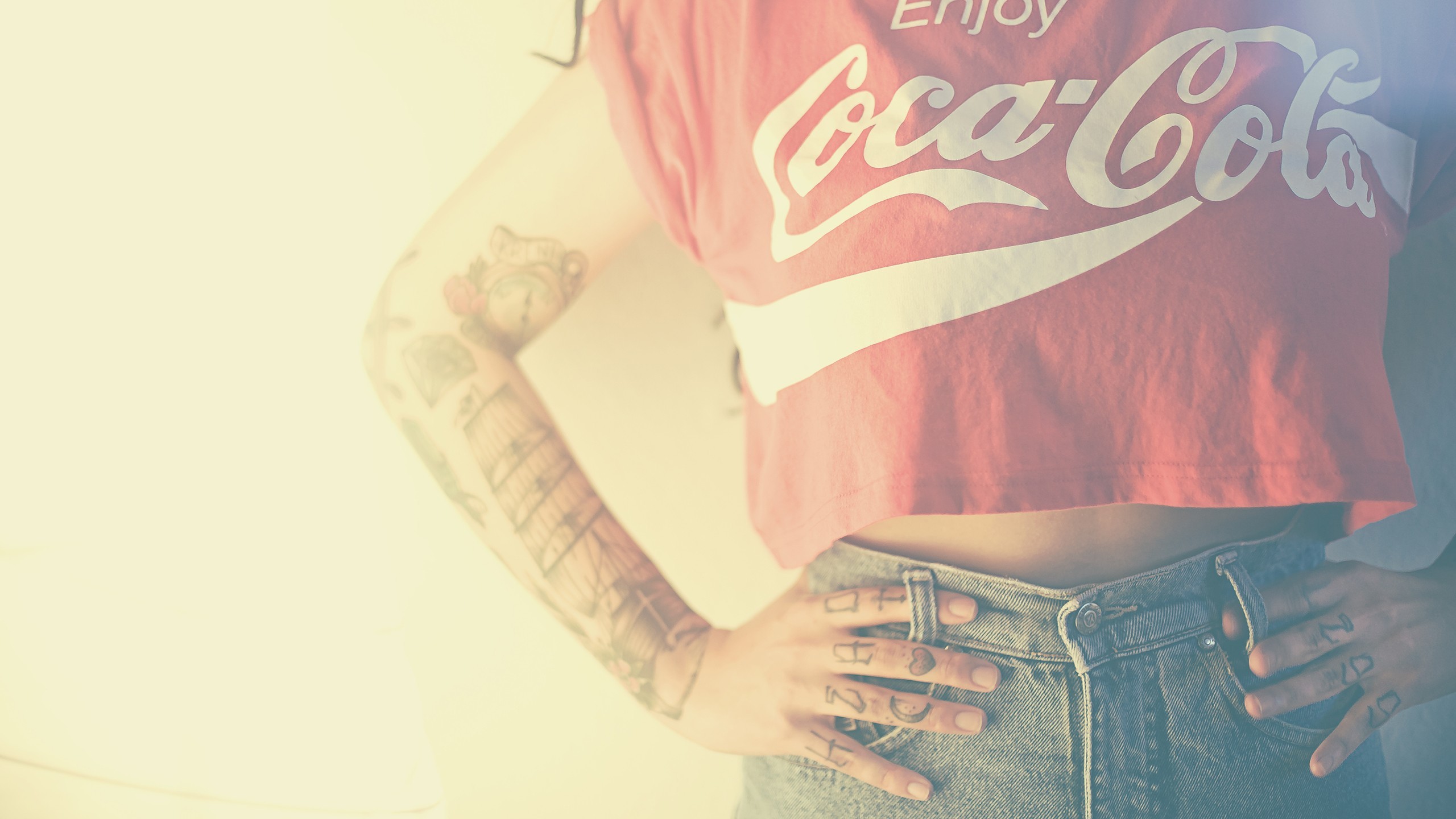 women, Tattoo, Coca Cola Wallpaper