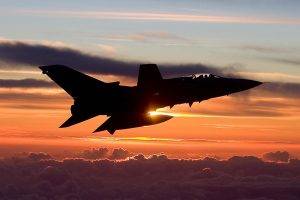 Panavia Tornado, Airplane, Aircraft, Jet, Silhouette, Clouds, Sunset