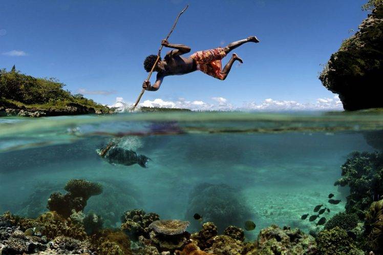 men, Fish, Fishing, Underwater HD Wallpaper Desktop Background