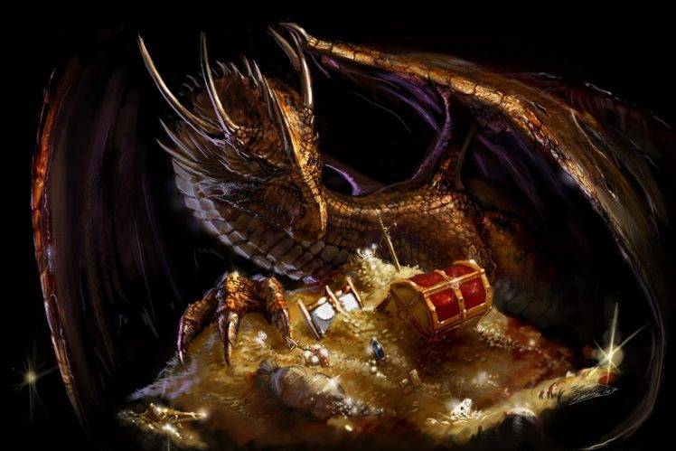 dragon, Gold HD Wallpaper Desktop Background