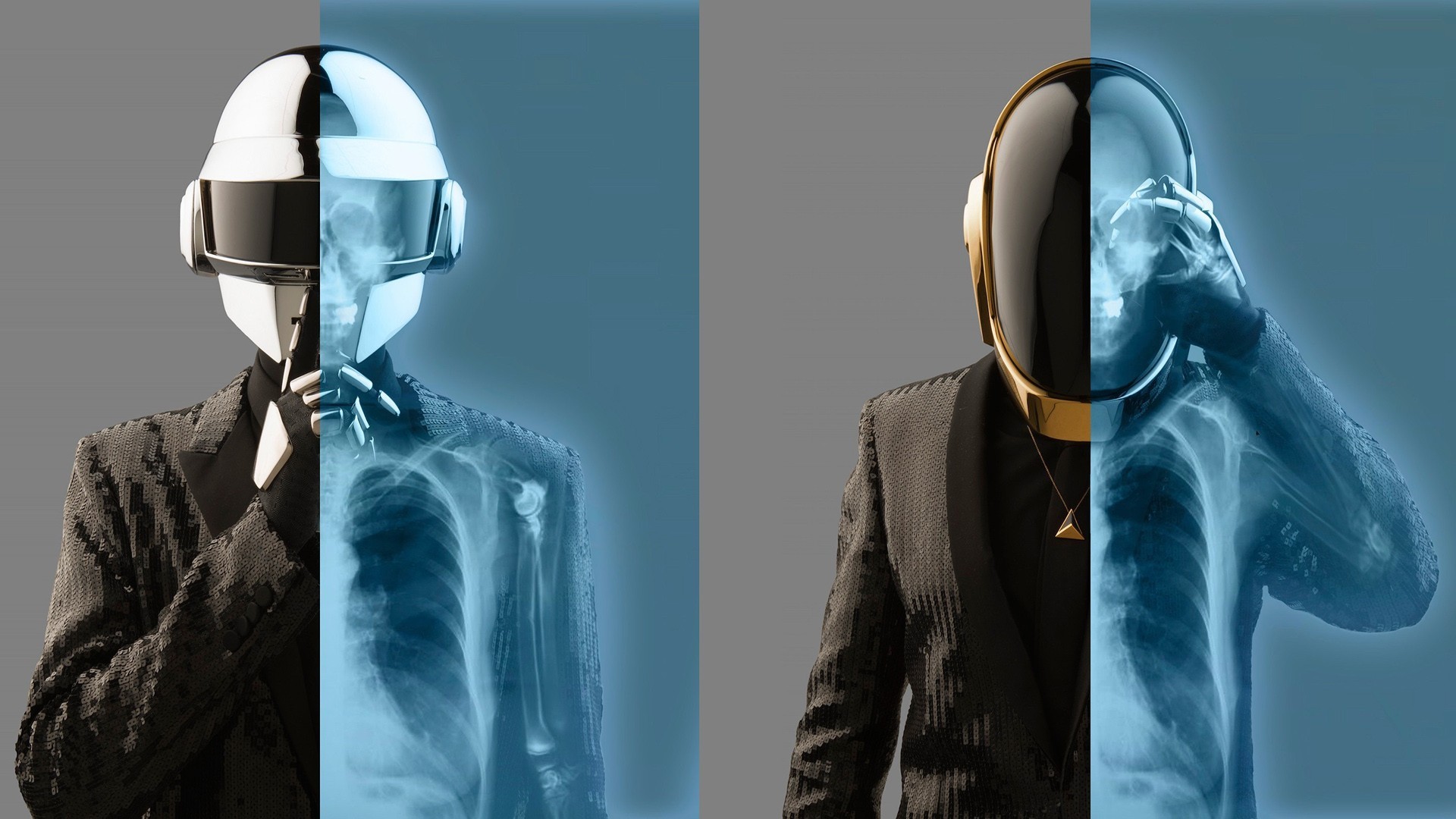 Daft Punk, X rays, Helmet, Suits Wallpaper
