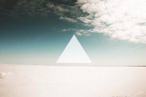 triangle, Minimalism, Hipster Photography, Desert, Clouds, Sky