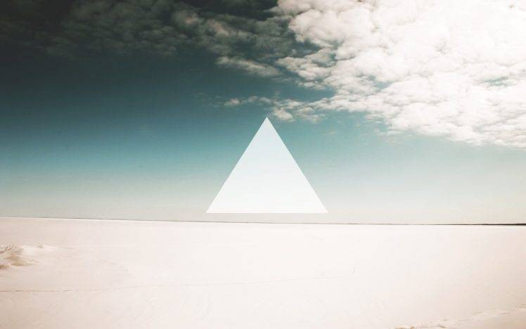 triangle, Minimalism, Hipster Photography, Desert, Clouds, Sky HD Wallpaper Desktop Background
