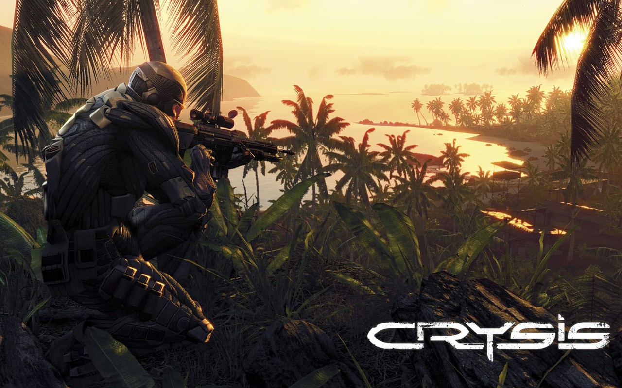 Crysis, Weapon, Sniper Rifle, Jungles, Beach Wallpaper