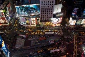 building, Crowds, Times Square, New York City
