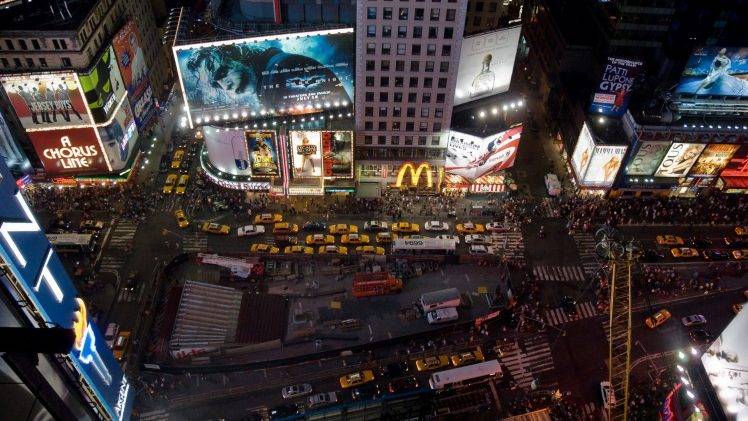 building, Crowds, Times Square, New York City HD Wallpaper Desktop Background