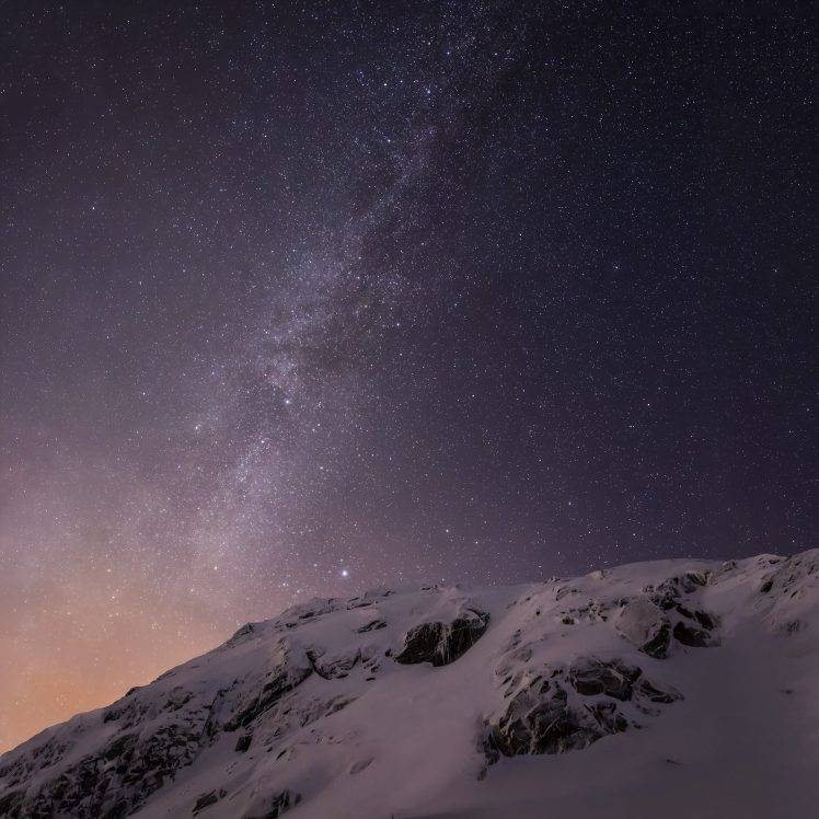 sky, Mountain, Snow, Apple Inc., IOS 8 HD Wallpaper Desktop Background