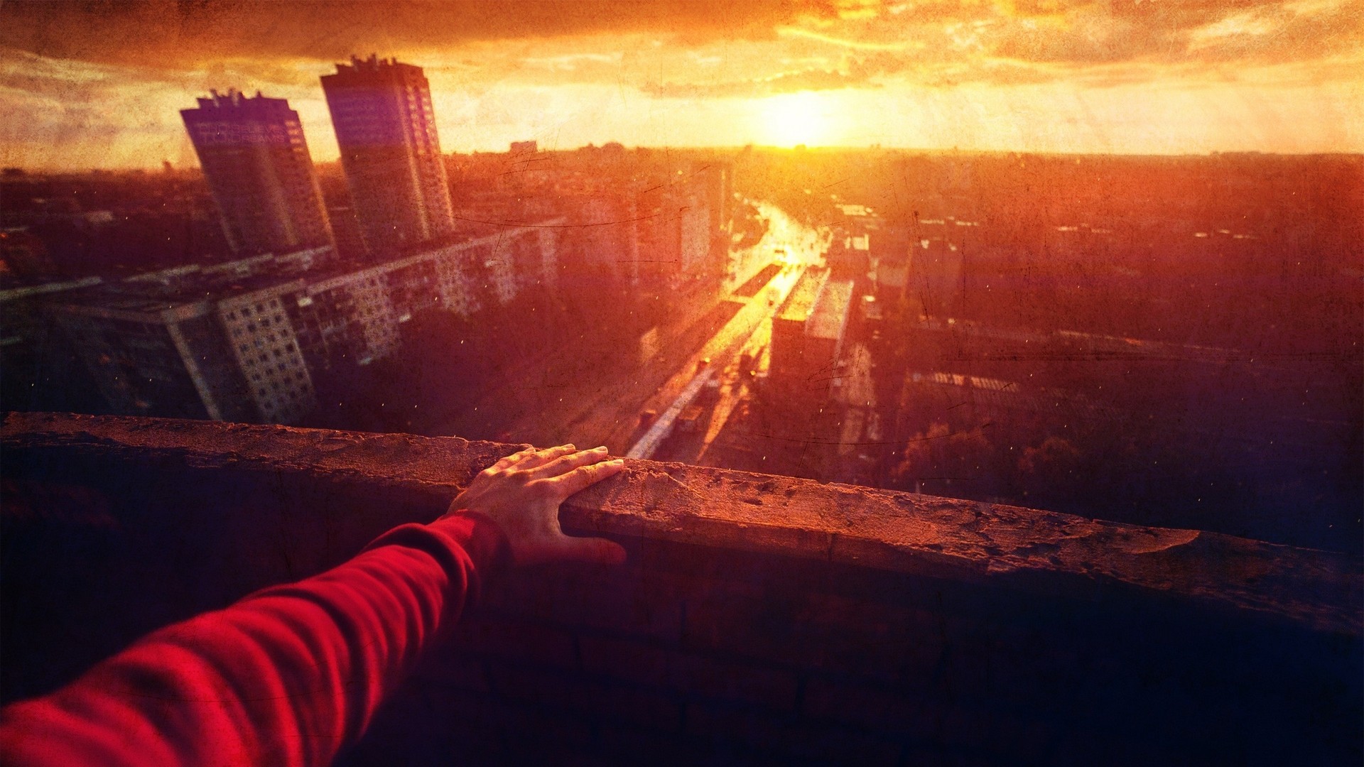HDR, Sunset, Building, Hand Wallpaper