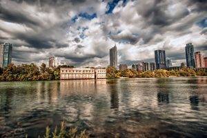 HDR, Building, Water, Clouds, Sky