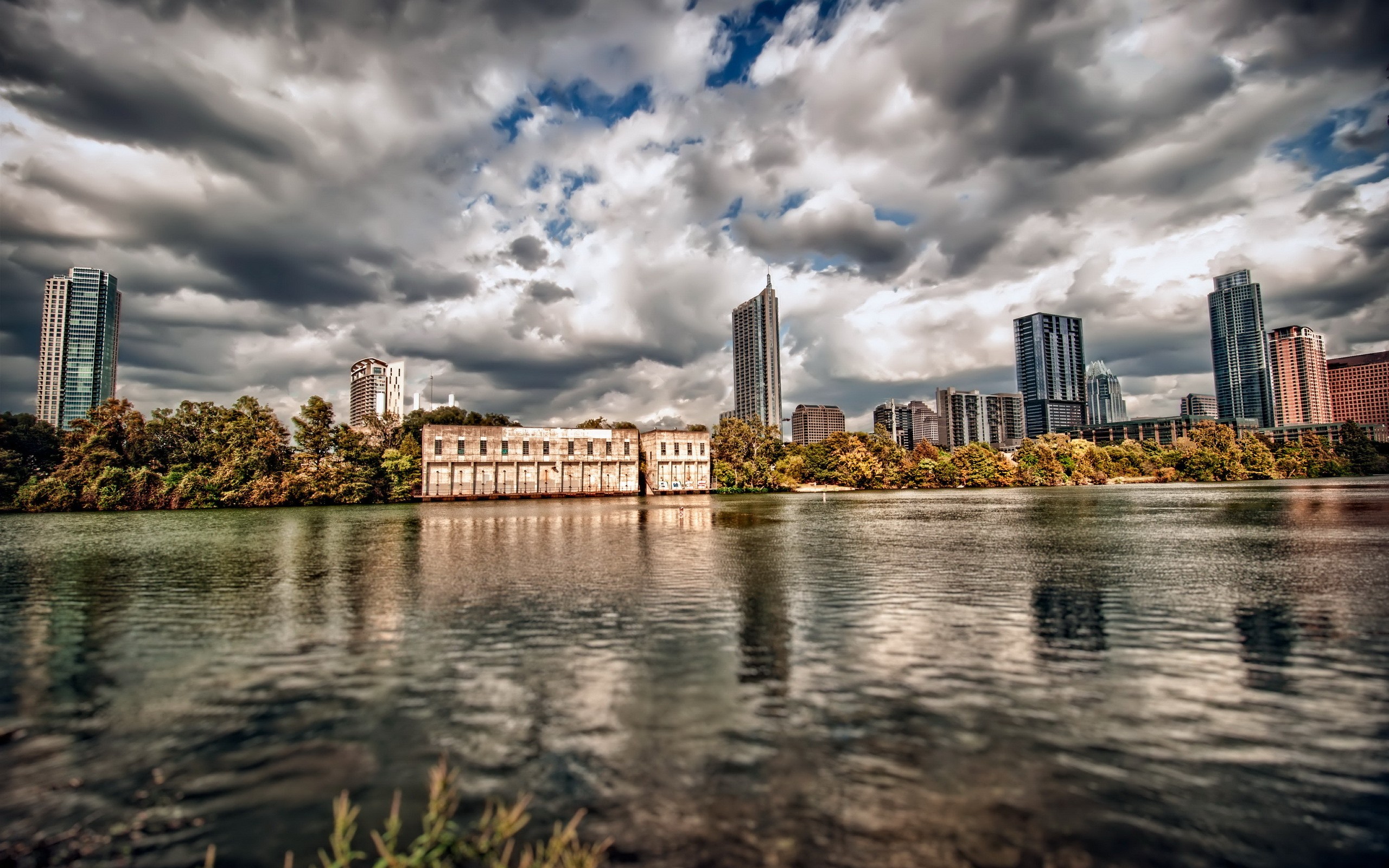 HDR, Building, Water, Clouds, Sky Wallpaper