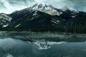 mountain, Forest, Reflection, Canada