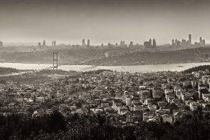 Istanbul, Turkey, Monochrome, Cityscape, Bridge, Bosphorus