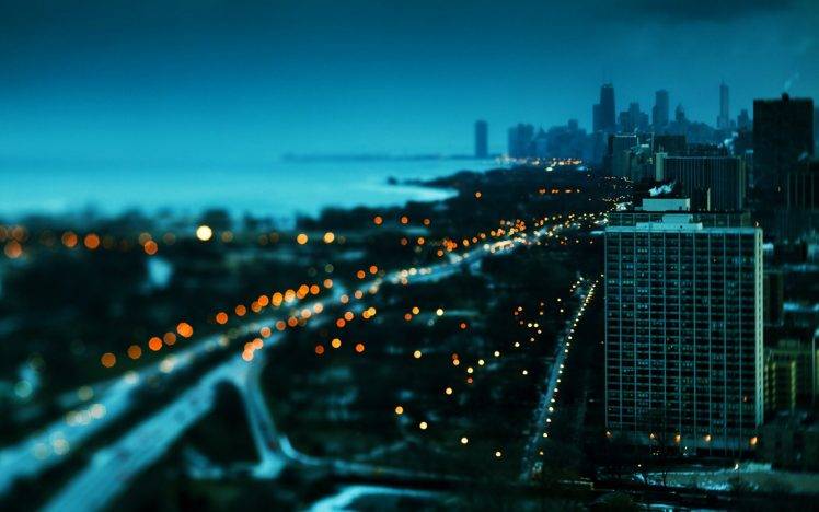 cityscape, Building, Bokeh, Tilt Shift, Chicago HD Wallpaper Desktop Background