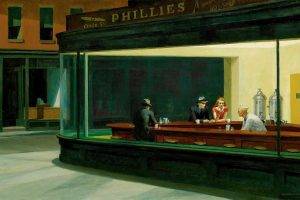 painting, Restaurant, Nighthawks, Edward Hopper, Classic Art