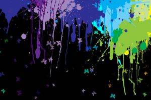 paint Splatter, Colorful, Multiple Display, Butterfly