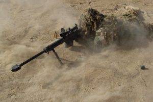 gun, Camouflage, War, Sniper Rifle, Barrett .50 Cal