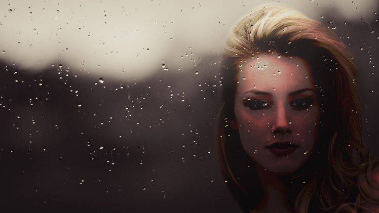 Amber Heard, Celebrity, Water On Glass HD Wallpaper Desktop Background