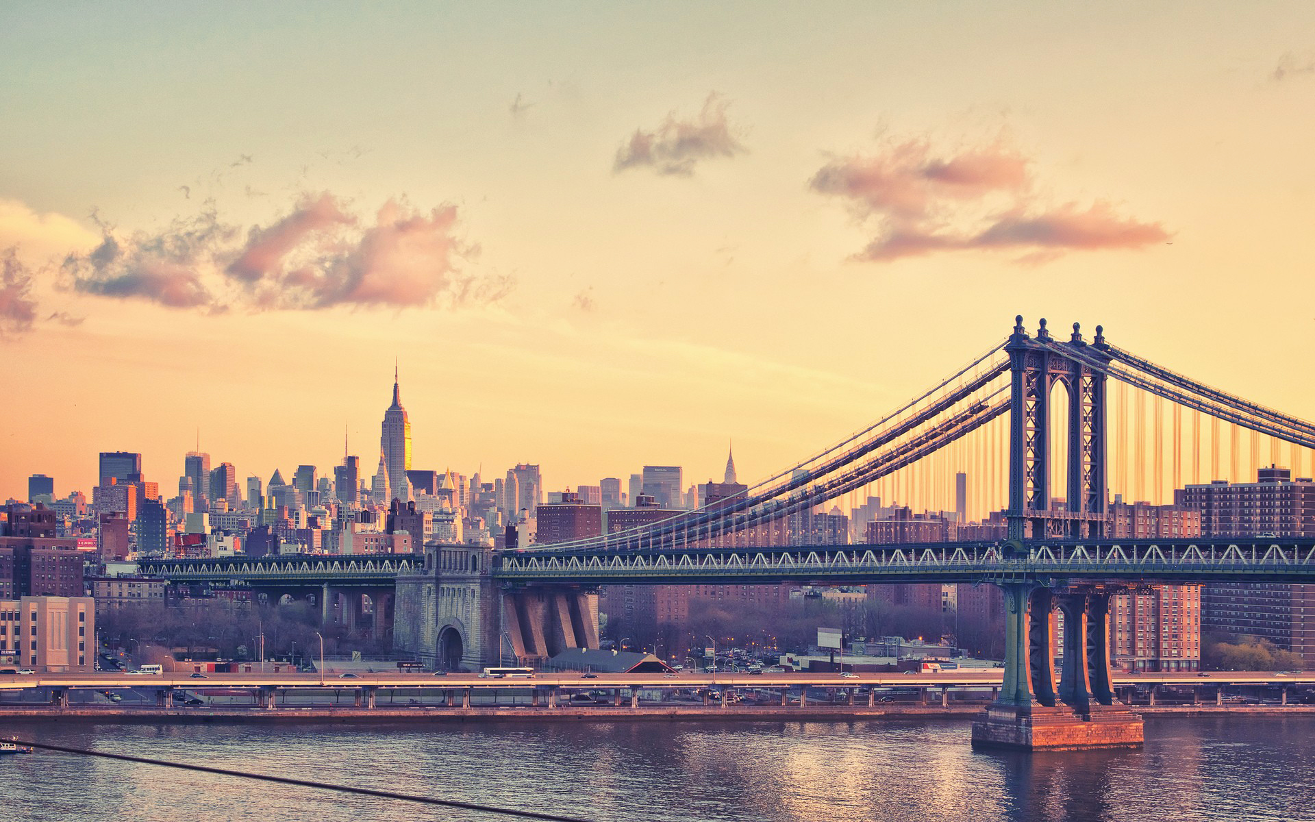 New York City, Empire State Building, Bridge, Cityscape, Building, City, Manhattan Bridge Wallpaper