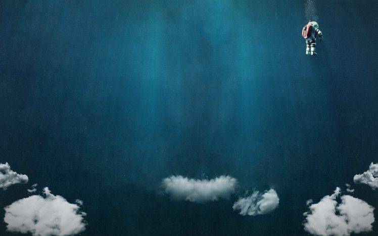diving Suits, Scuba Diving, Clouds, Artwork HD Wallpaper Desktop Background