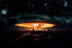 nuclear, Mushroom Clouds, Fire, Apocalyptic, Explosion