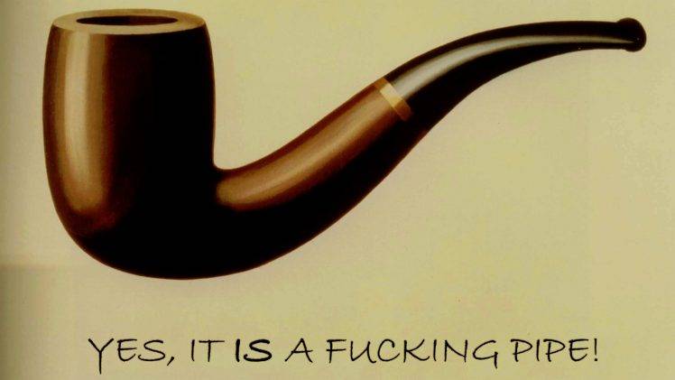 René Magritte, Pipes, Parody HD Wallpaper Desktop Background