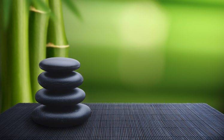 stones, Green, Bamboo HD Wallpaper Desktop Background