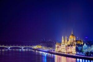 Hungary, Budapest, Chain Bridge, Hungarian Parliament Building
