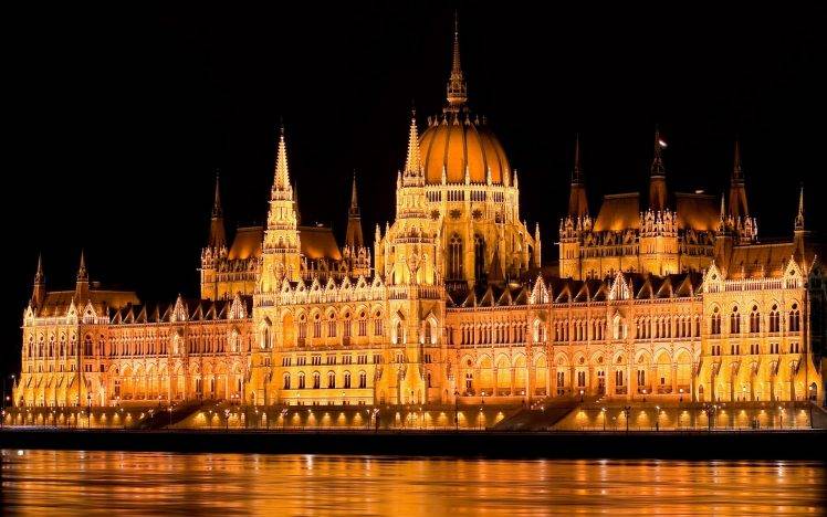 Hungary, Budapest, Hungarian Parliament Building HD Wallpaper Desktop Background