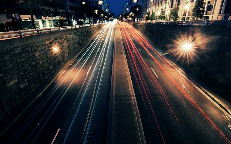 urban, Road, Street, Lights, Light Trails HD Wallpaper Desktop Background