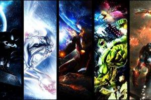 Hulk, Captain America, Silver Surfer, Venom, Spider Man, Panels